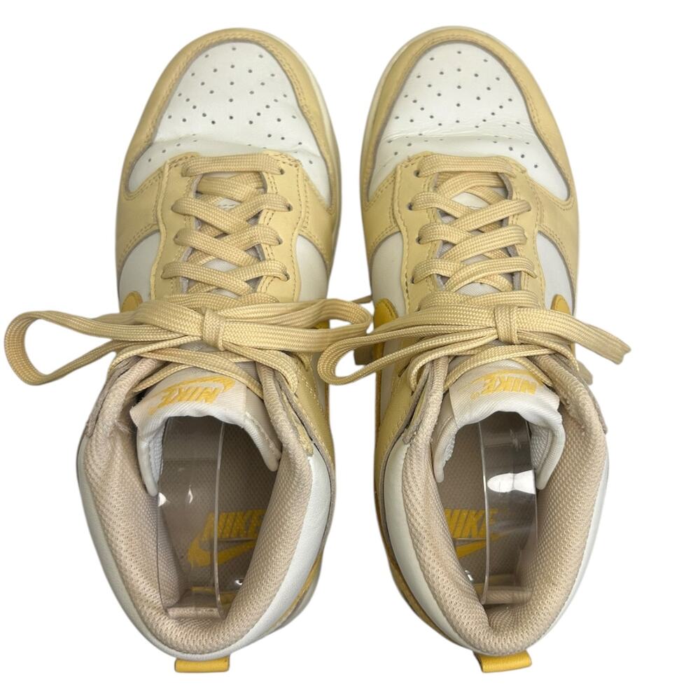 Nike Women's Dunk High-Top Sneakers Two-Tone Pale Vanilla White Yellow Size 7 US - Picture 5 of 12